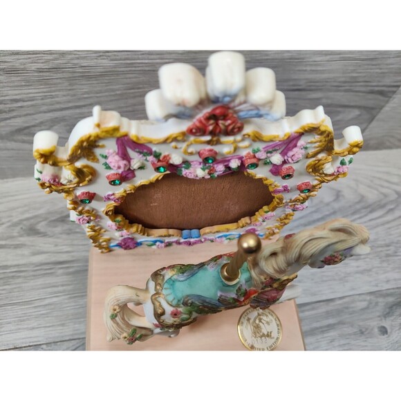 Bird Of Paradise Hummingbird Music Box Carousel Horse-Limited Edition-#0132 - Picture 6 of 13